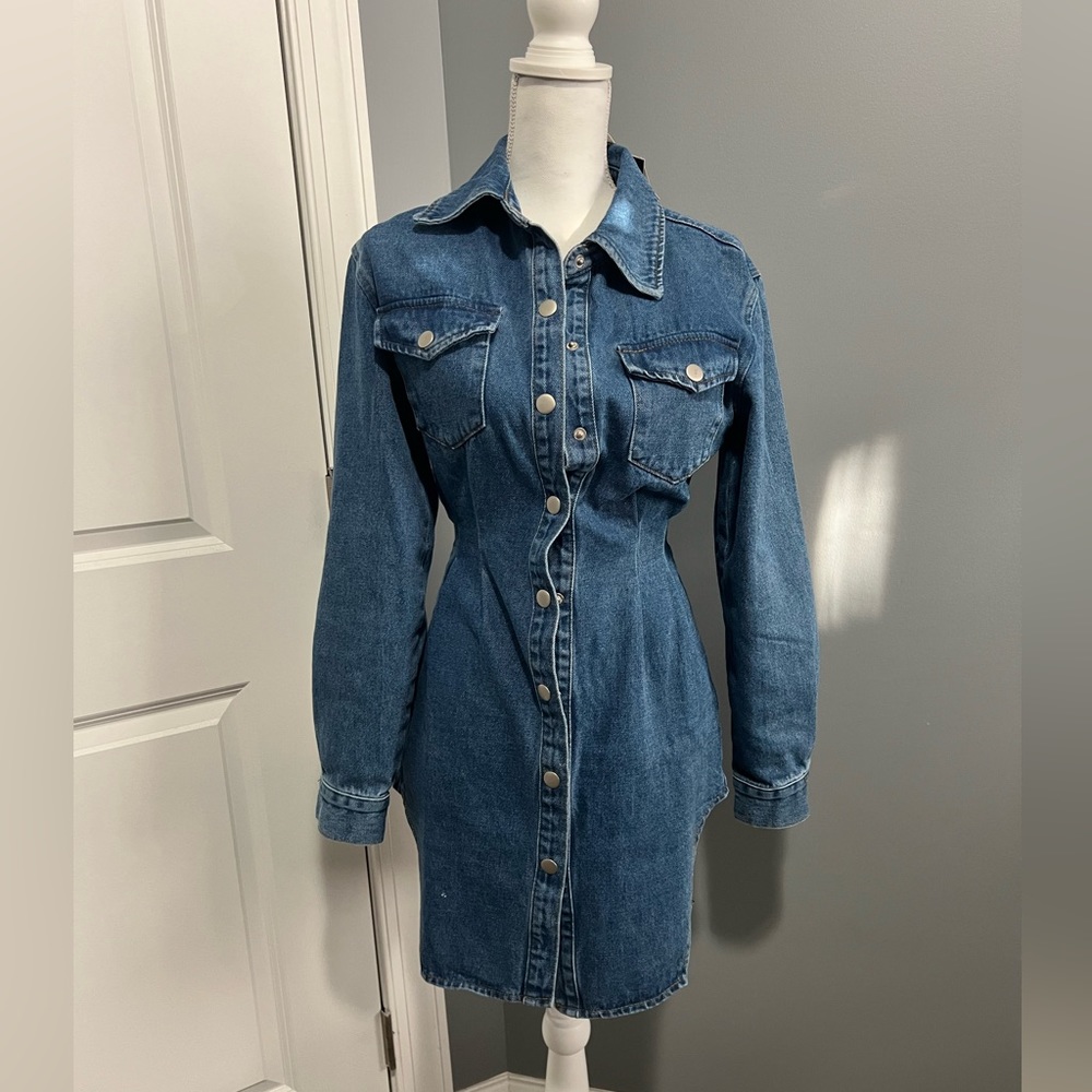New Denim Dress from prettylittle thing with tags